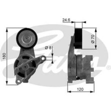 Gates T38438 V Kayıs Gergı Rulmanı Golf V 04-08 Jetta Iıı 05-10 Passat Caddy Iıı 04- / A3 03-12 1.9 Tdı 2.0 Tdı