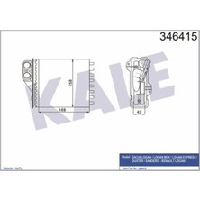 Kale Radyatör 346415 346415 Kalorifer Radyatörü Logan I 04- Sandero I 08- Duster 10- / NP200 08- Mekani