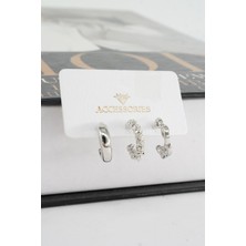 By Zeyna Aksesuar Kadın 3'lü Küpe