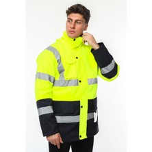 Uniprom Iş Kabanı Parka Su ve Rüzgar Geçirmez Rain Safety Model Membranlı Neon Sarı Erkek