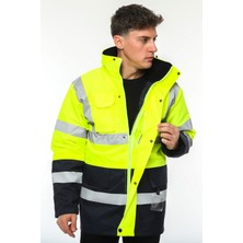 Uniprom Iş Kabanı Parka Su ve Rüzgar Geçirmez Rain Safety Model Membranlı Neon Sarı Erkek