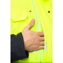 Uniprom Iş Kabanı Parka Su ve Rüzgar Geçirmez Rain Safety Model Membranlı Neon Sarı Erkek