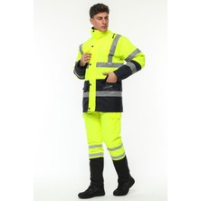 Uniprom Iş Kabanı Parka Su ve Rüzgar Geçirmez Rain Safety Model Membranlı Neon Sarı Erkek