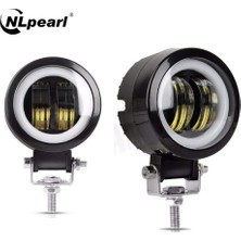 Goodbest 2 ADET-20W-YUVARLAK Beyaz Stil Nlpearl 12V 24V Yuvarlak LED Angel Eyes Farlar Offroad Kamyon Araba Tekne Motosiklet Için Spotlight LED Sürüş Çalışma Işığı Sis Lambası (Yurt Dışından)