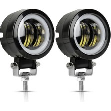 Goodbest 1x Beyaz ve Beyaz Stil Su Geçirmez Yuvarlak Angel Eyes LED Işık Taşınabilir Spotlar Motosiklet Offroad Kamyon Sürüş Araba Tekne Iş Işığı (Yurt Dışından)