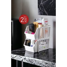 Ny Home 2 Adet Çok Amaçlı Katlı Düzenleyici Beyaz