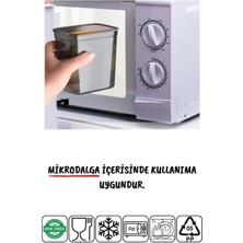 NY Home Ekonomik 6 Adet Jumbo Boy Dikdörtgen Saklama Kabı 2000 ml Antrasit