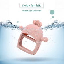 Meleni Baby Silikon Bebek Diş Kaşıyıcı - Diş Kaşıma Eldiveni Yenidoğan Dişlik Pembe