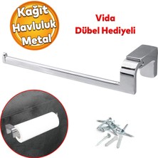 Badem10 Banyo Lavabo Mutfak Aparat Uzun Kağıt Havluluk Açık Kağıtlık 26 cm Metal Sağlam Krom