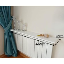 Mismuka Beyaz Petek Üstü Dresuar Montajsız Raf Tak Çıkar Pratik Modern Dresuar Kalorifer Petek Üstü Uçan Raf - 120 cm