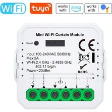 Novato Tuya Uyumlu WiFi Perde Panjur Kepenk Motor Kontrolcüsü - Mobil Uygulama, Anahtar Girişli, Otomatik Kalibrasyon, Yüzdesel Kontrol, Google Asistan ,Amazon Alexa, Smart Life Destekli Switch