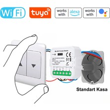 Novato Tuya Uyumlu WiFi Perde Panjur Kepenk Motor Kontrolcüsü - Mobil Uygulama, Anahtar Girişli, Otomatik Kalibrasyon, Yüzdesel Kontrol, Google Asistan ,Amazon Alexa, Smart Life Destekli Switch