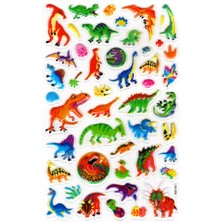 Limmy Sticker Kabartmalı Stiker Defter, Planlayıcı Etiket (LXK-006) - 22X14 cm - Renkli Vahşi Dinazorlar