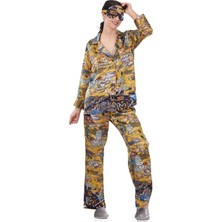 Nomads Felt Ipek Gömlek Pantolon-Pijama Takımı | Lady With Fan | Nomads Felt
