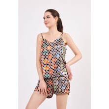 Nomads Felt Ipek Askılı Şort Pijama Takımı | Elhamra Desen | Nomads Felt