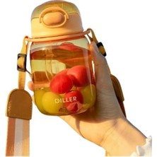 Diller Bee Diller Tritan Pipetli Su Matarası 500ML Turuncu