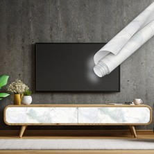 Dekoros Buz Mavisi  Mermer Desenli Yapışkanlı Folyo, Mutfak, Tezgah, Masa, Dolap Kaplama Folyosu, Isıya Dayanıklı, Su Geçirmez, Yapışkan Folyolar, Sticker, Büyük Ebatlı, Dekoros Dekoros