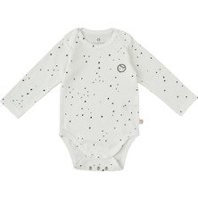 Little Gusto Uzun Kollu Ayarlanabilir Çıtçıtlı Zıbın Cosmos Beyaz Organik Pamuk