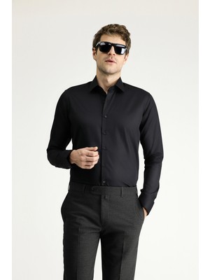 Kiğılı Uzun Kol Slim Fit Non Iron Klasik Pamuklu Gömlek