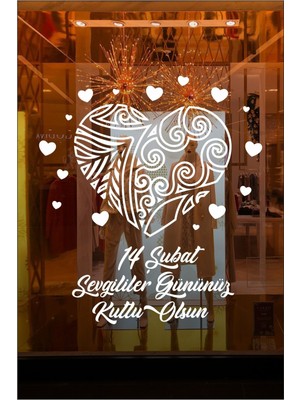 Ne Verelim Size 14 Şubat Sevgililer Günü Mağaza Vitrin Cam Kapı Duvar Sticker Süsleme