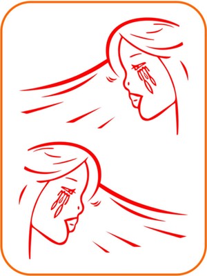 Ne Verelim Size Ağlayan Kadın Oto Sticker Sağ-Sol 2 Adet Takım Kırmızı 40*28 cm