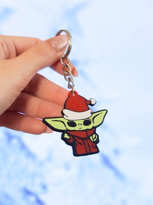 Alvina Atölye Baby Yoda Yılbaşı Grogu Figür Bioplastik Anahtarlık