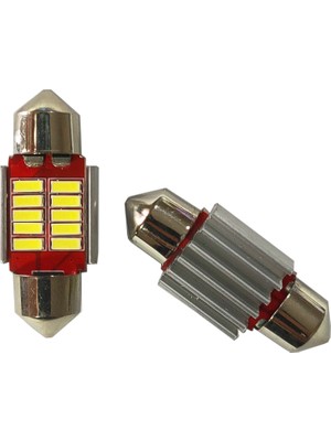 Carub Sofit LED 12V 31MM 10 Ledli Beyaz Ampül 2'li Takım