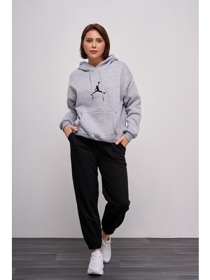 Giysa Kadın Jordan Nakışlı Kapüşonlu Sweatshirt