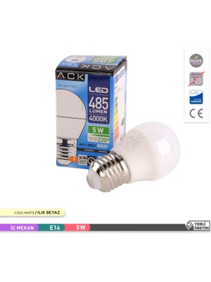 Ack 9W LED Top Ampul 4000K Günışığı 220V 5W  E27