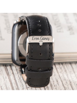 Vagave Apple Watch Deri Kordon 42MM 44MM 45MM 49MM 3 / 4 / 5 / 6 / Se / 7 / 8 / 9 Ultra Ultra 2 Deri Kayış Siyah