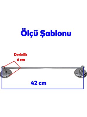 Badem10 Metal Krom Bez Havlu Asma Askısı Aparatı 42 cm Banyo Lavabo Vidalı Askılık Sağlam Askı