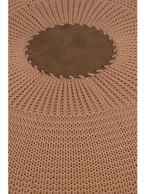 Quiltza Home Knit Splay Örgü Puf 37 x 50 Açık Kahverengi