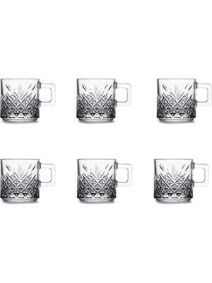 Paşabahçe 6 Adet Timeless Kulplu Çay ve Kahve Seti - 195 cc