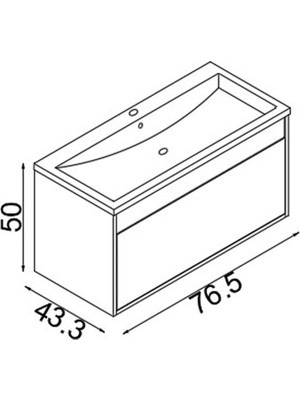 Teta Home Mersin 80 cm Mdf Banyo Lavabolu Alt Dolap