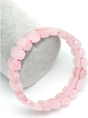 Alibaba Doğaltaş Pembe Kuvars Doğal Taş Bileklik 9 x 14 mm Bileklik