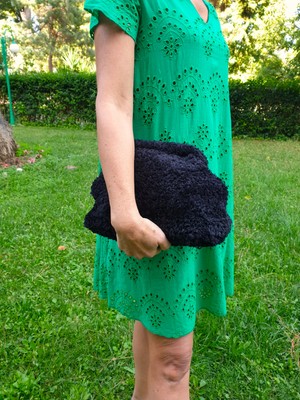 Craftatelier El Örgüsü Siyah Clutch