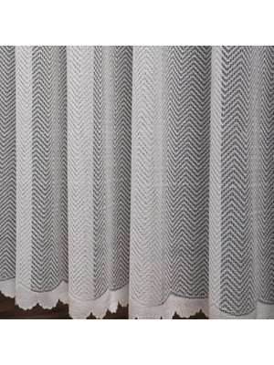 Taç Balık Sırtı Desen 1/2 Seyrek Pile Tül Perde Tek Kanat - Ekru - Vizon 100 x 260 cm