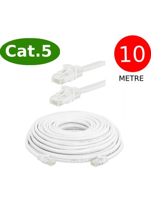 Tek-İş Cat5 Network Uyumlu  Ethernet Internet Kablosu RJ45 - RJ45 10 Metre Patch Kablo