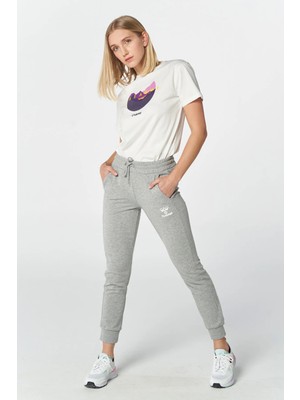 Hummel 931470-2006 Gri Beli ve Paçası Lastikli Kadın Eşofman Altı