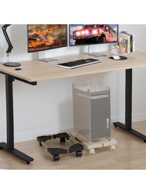 Humble Tower Standı, Ayarlanabilir Mobil Cpu Standı, Cpu Tutucu Pc Tower Standı, Tekerlekli Tekerlekler, Pc Zemin Yükseltici Standı Beyaz (Yurt Dışından)