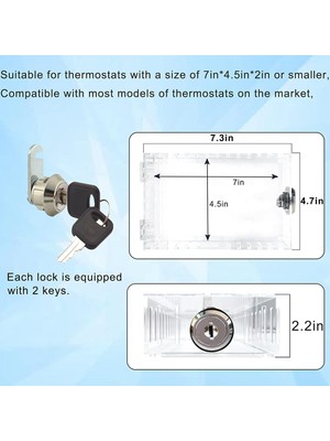 Humble Duvardaki Termostat Için Anahtar Termostat Kapaklı Evrensel Termostat Kilit Kutusu, 7x4,5 Inç Veya Daha Küçük Termostatlara Uyumludur (Yurt Dışından)