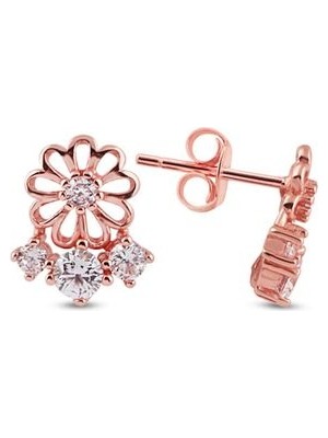 Sunshine Gümüş Zirkon Taşlı Papatya Küpe