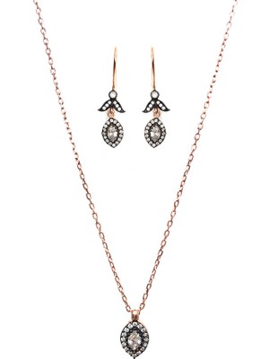 Sunshine 925 Ayar Gümüş Küpe Kolye Set SKS0104