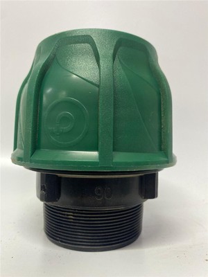 Poelsan 90*3" Kaplin Dıştan  Dişli Adaptör Yeşil Seri