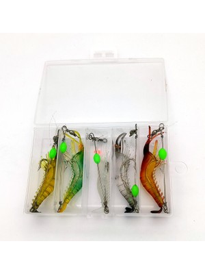 Valkyrie 5 Fosforlu Silikon Karides Balık Yemi 7,5cm 5,5gr Kutulu Gerçekçi Tasarım
