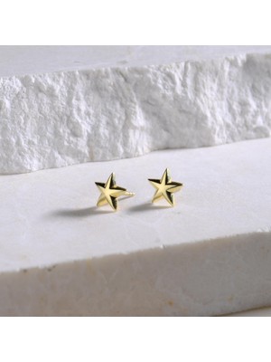 goldkupe 14 Ayar Sade Yıldız Küpe