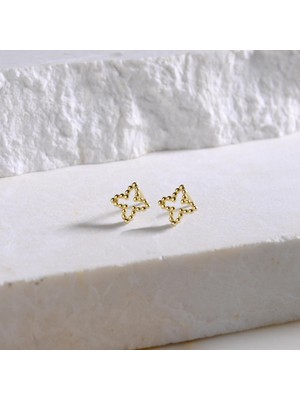 goldkupe 14 Ayar Altın Noktalı Sade Küpe