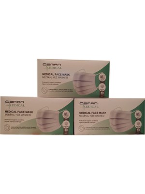 Özman Medical 3 Kutu Telli 3 Katlı Medikal Yüz Maskesi