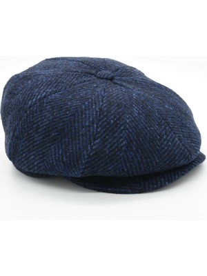 Külah İtalyan Kasket Şapka Balıksırtı Kasket-Açık Lacivert