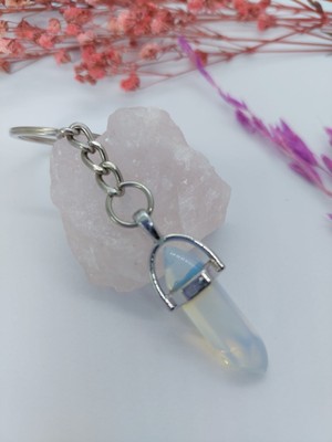 Best Gift Ay Taşı Gerçek Doğal Taşlı Anahtarlık